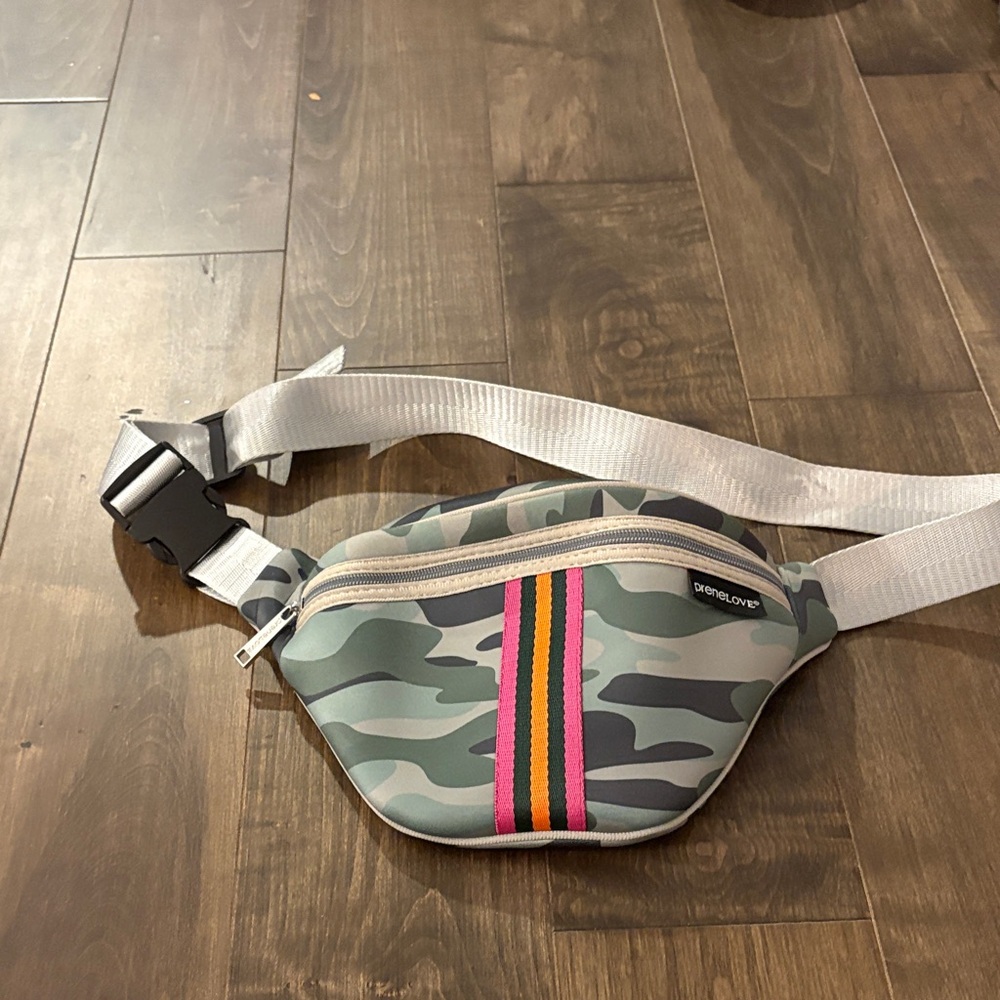 Dagne Dover Camouflage Belt Bag with Colorful Stripe